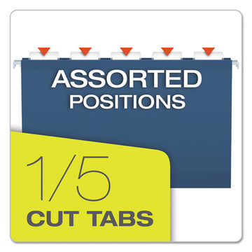 Pendaflex® Colored Reinforced Hanging Folders, Legal Size, 1-5-cut Tab, Navy, 25-box freeshipping - TVN Wholesale